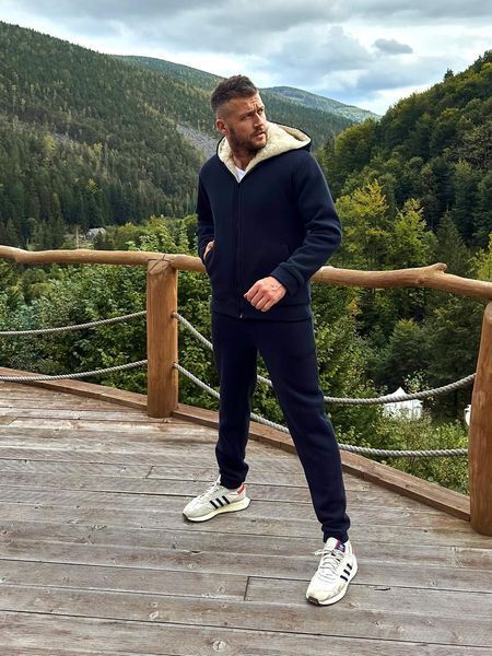 Мужской спортивный костюм, ткань "Трехнитка+овчина" 48, 50, 52, 54, 56, 58, 60, 62 размер 48 15959-48 фото